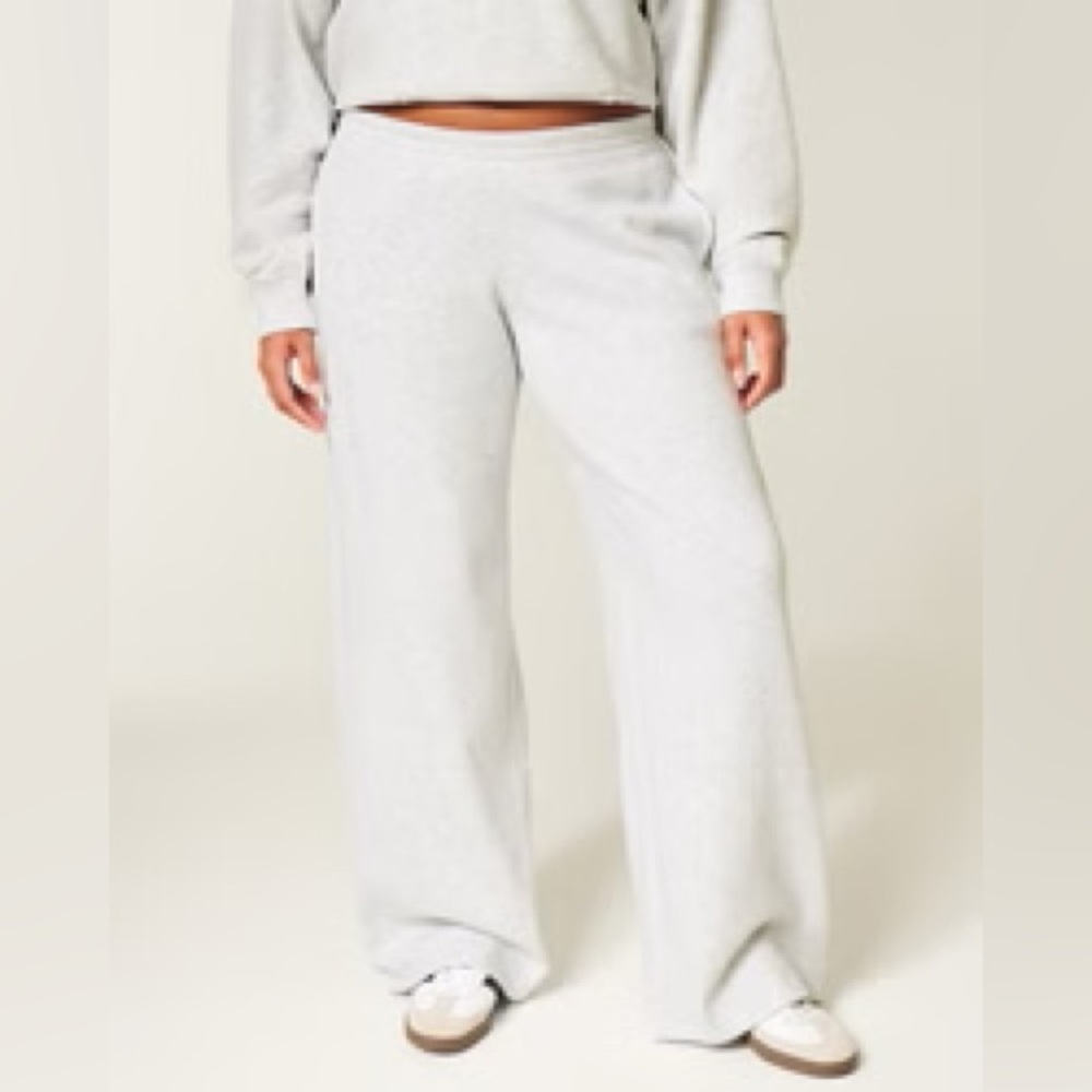 Hollister Baggy wide leg sweatpants Hearthered Gray XL long length